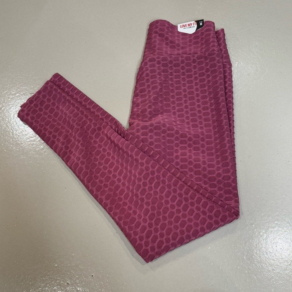 NWT BBJ Los Angeles Love My Fit Leggings Womens Size M pink cozy fleece lined